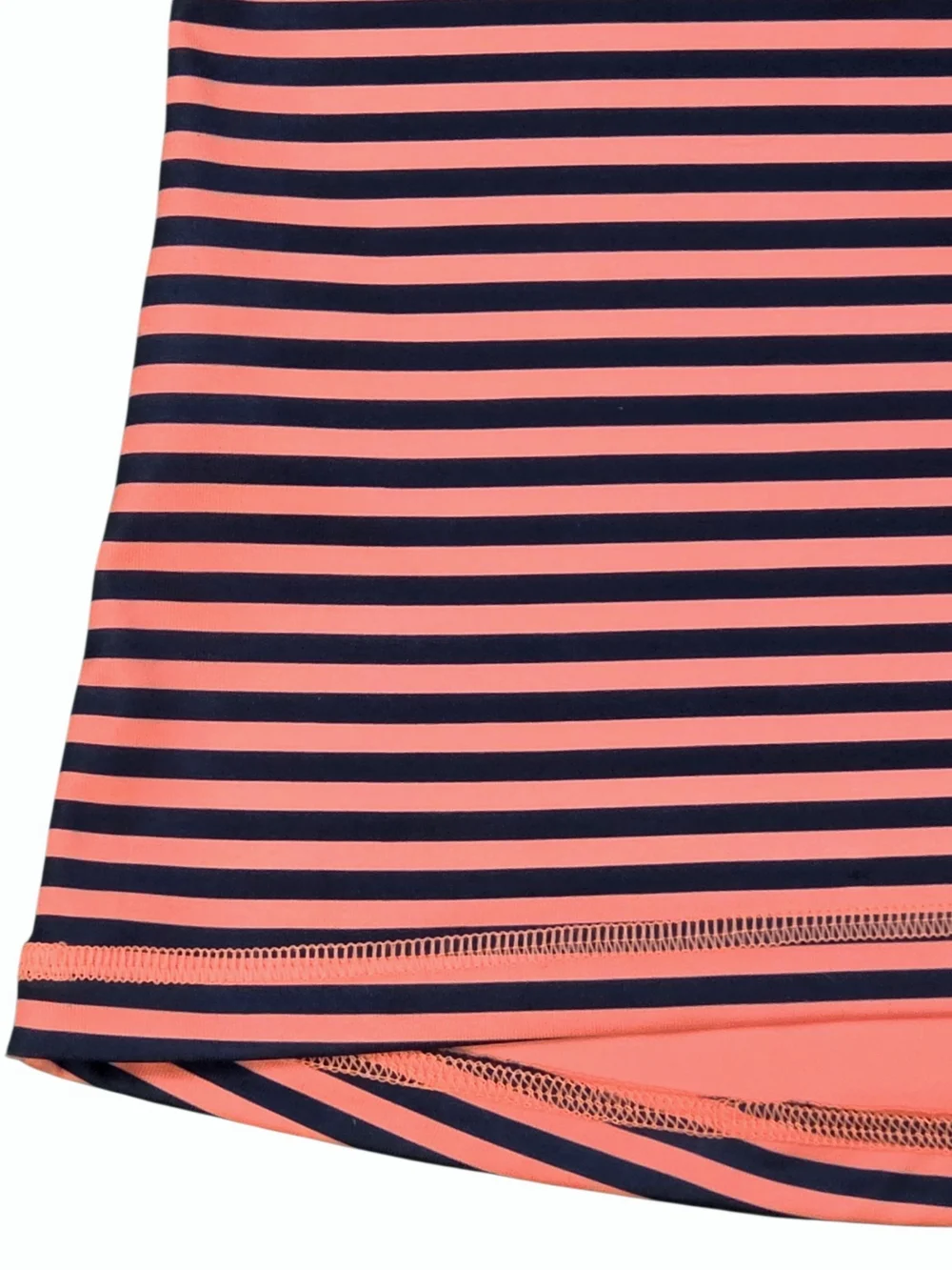 Nike Dri-FIT Women Medium Coral/Orange Navy Striped Racerback Athletic Tank Top